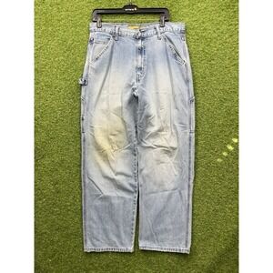 Vintage Levis Silver Tab Carpenter Jeans Mens 34x32 Baggy Y2K Skater Distressed